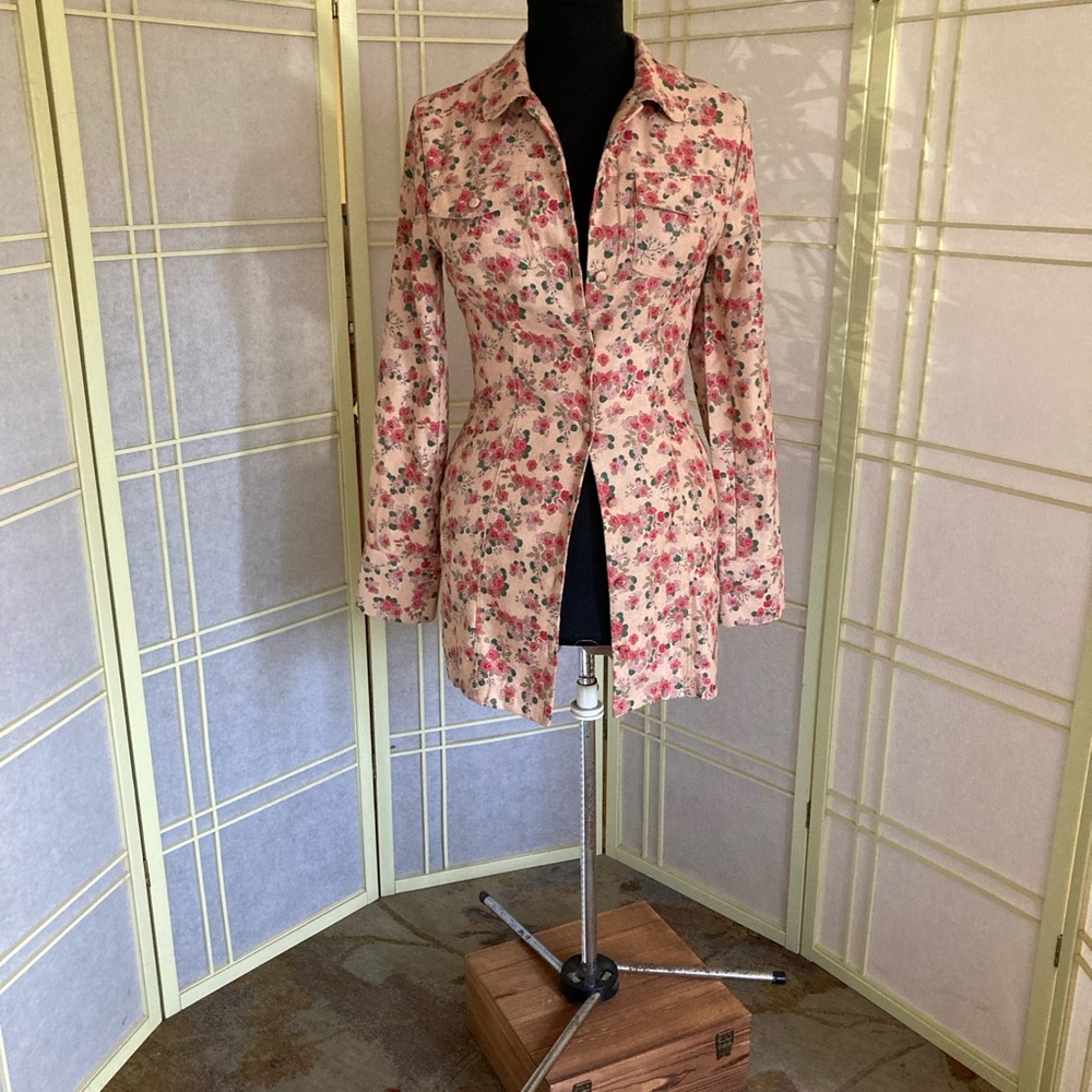 Floral Long Sleeve Button Up Mini Dress